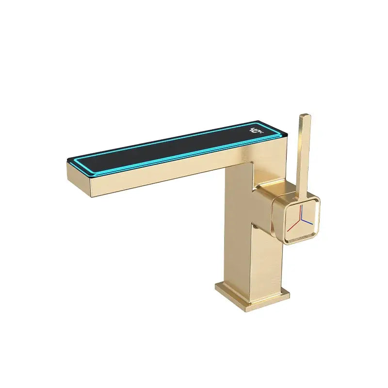 Modern matte gray digital display square sink mixer kitchen faucet