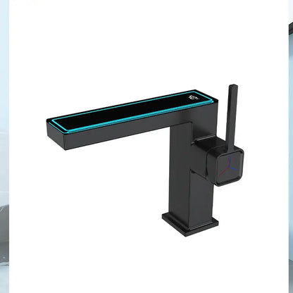 Modern matte gray digital display square sink mixer kitchen faucet