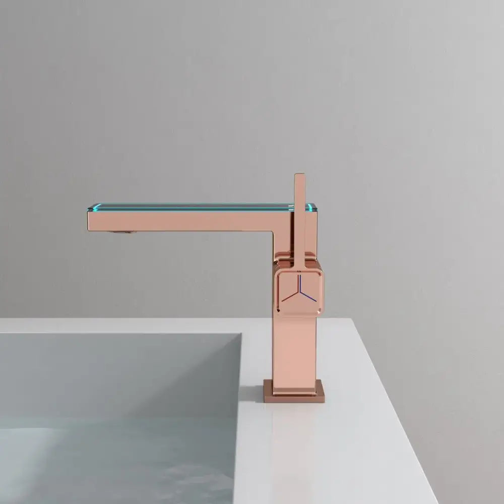 Modern matte gray digital display square sink mixer kitchen faucet
