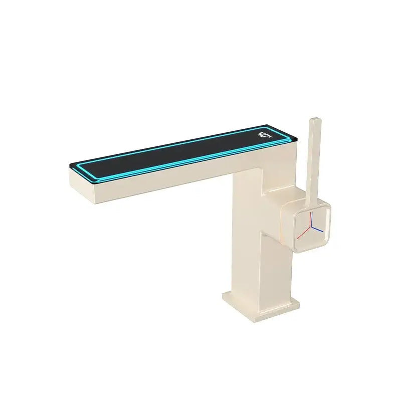 Modern matte gray digital display square sink mixer kitchen faucet