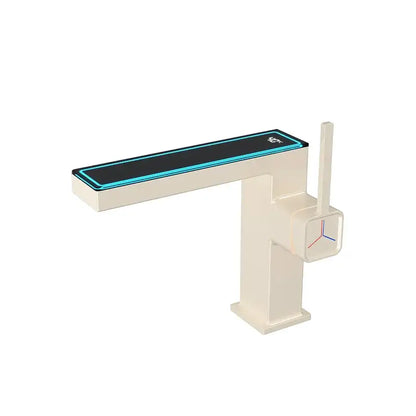Modern matte gray digital display square sink mixer kitchen faucet