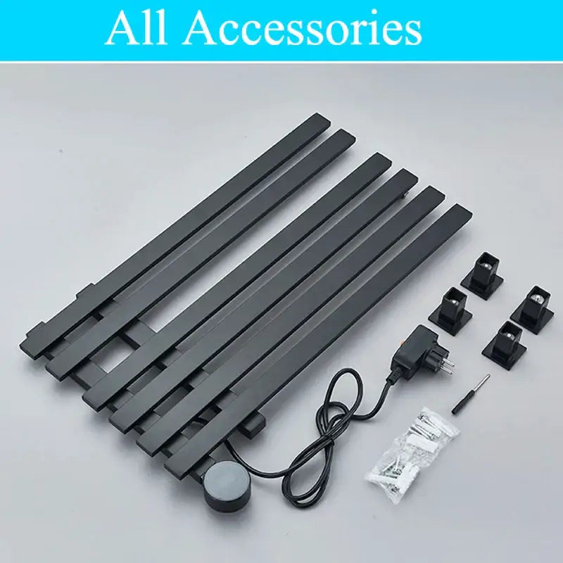 Modern matte gray digital touch towel warmer – bathroom smart dryer