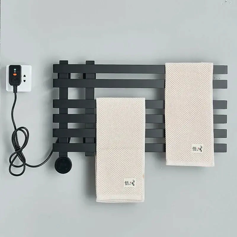 Modern matte gray digital touch towel warmer – bathroom smart dryer