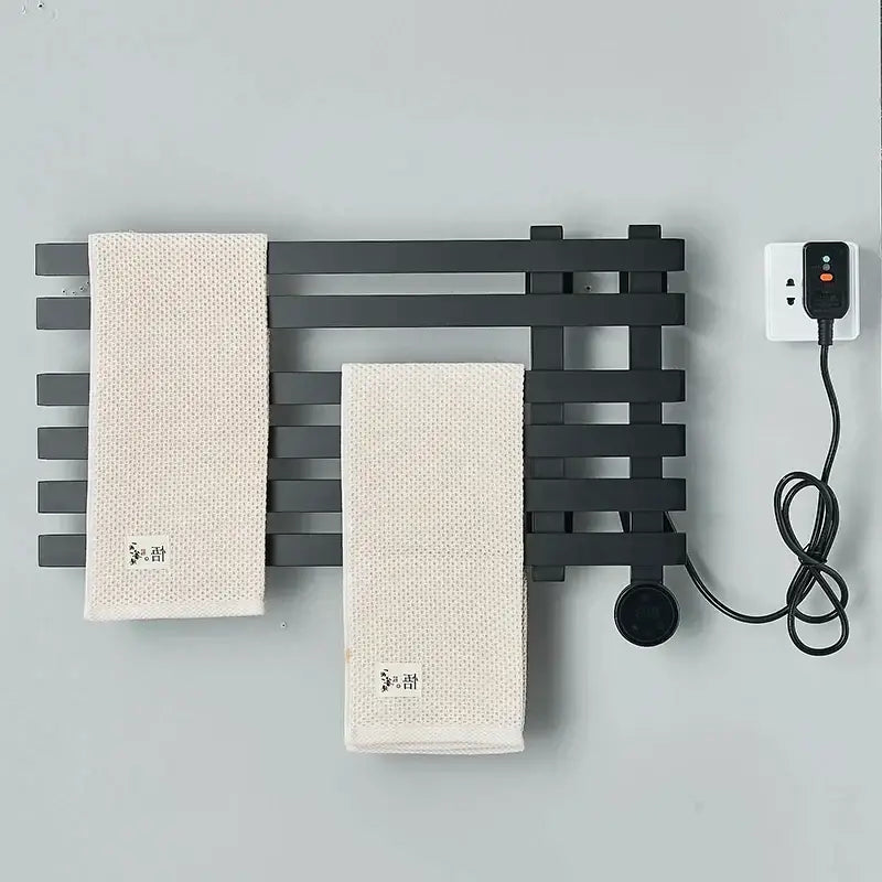 Modern matte gray digital touch towel warmer – bathroom smart dryer