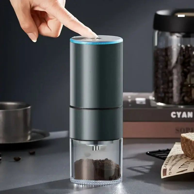 Modern matte gray electric bean grinder kitchen coffee machine