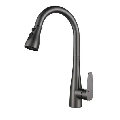 Modern matte gray kitchen faucet with pull down sprayer