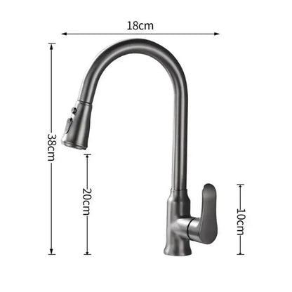 Modern matte gray kitchen faucet with pull down sprayer