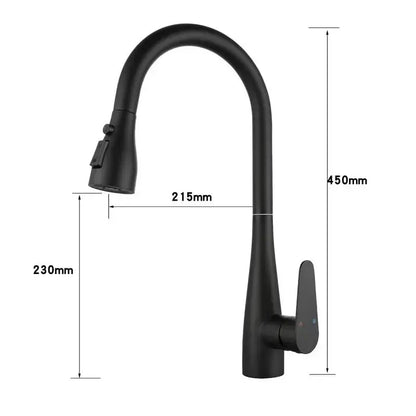 Modern matte gray kitchen faucet with pull down sprayer