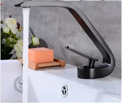 Modern matte gray sink mixer kitchen tap with memory switch