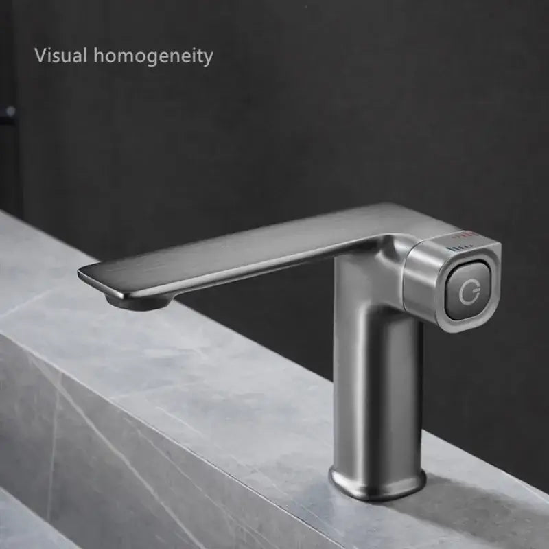 Modern matte gray sink mixer kitchen tap with memory switch