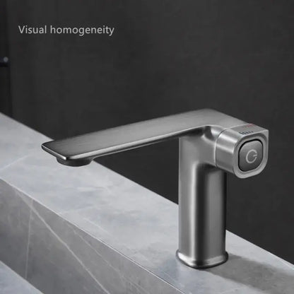 Modern matte gray sink mixer kitchen tap with memory switch