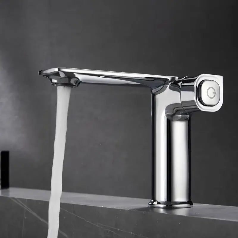Modern matte gray sink mixer kitchen tap with memory switch