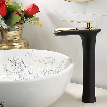 Modern matte grey waterfall brass basin faucet for bathroom sink