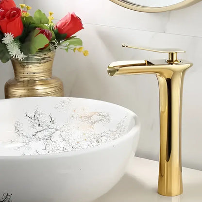 Modern matte grey waterfall brass basin faucet for bathroom sink