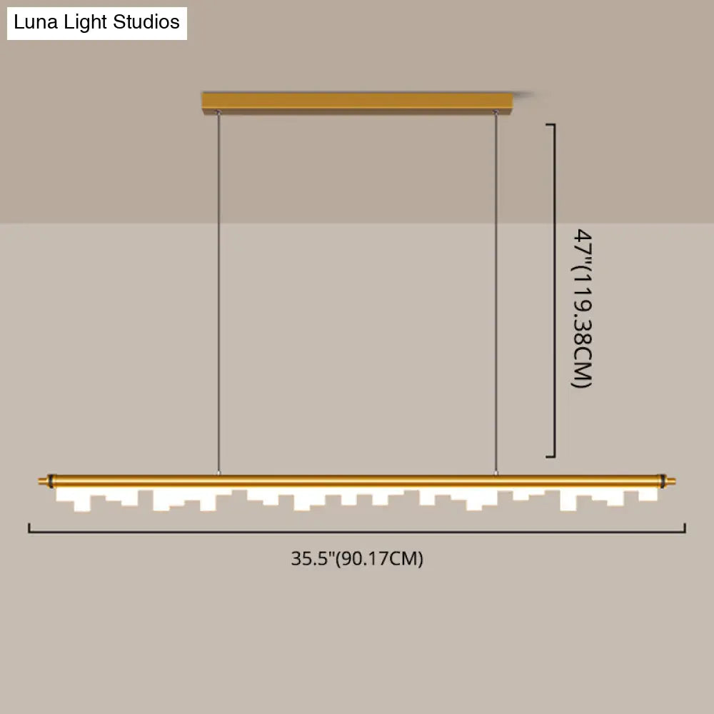 DecorBites™ Modern Matte Metal Island LED Ceiling Light with Simple Acrylic Shade