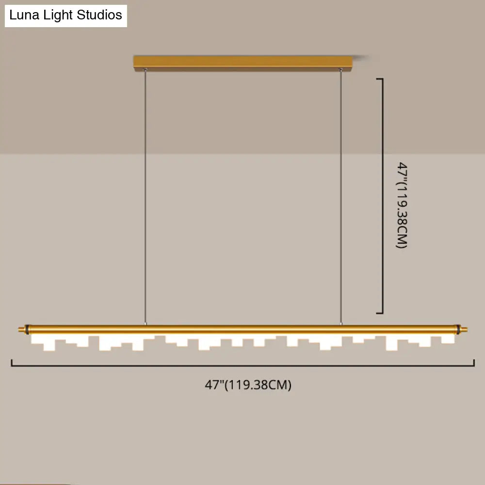 DecorBites™ Modern Matte Metal Island LED Ceiling Light with Simple Acrylic Shade