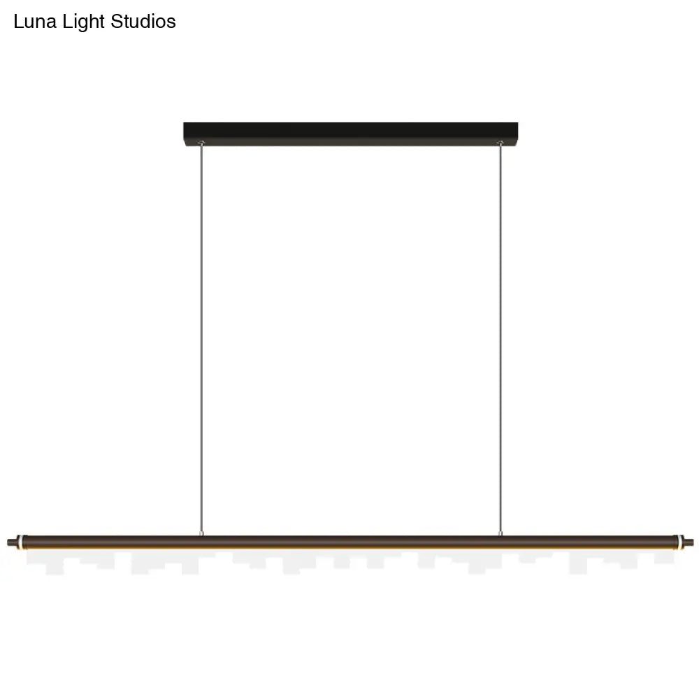 DecorBites™ Modern Matte Metal Island LED Ceiling Light with Simple Acrylic Shade
