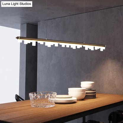 DecorBites™ Modern Matte Metal Island LED Ceiling Light with Simple Acrylic Shade