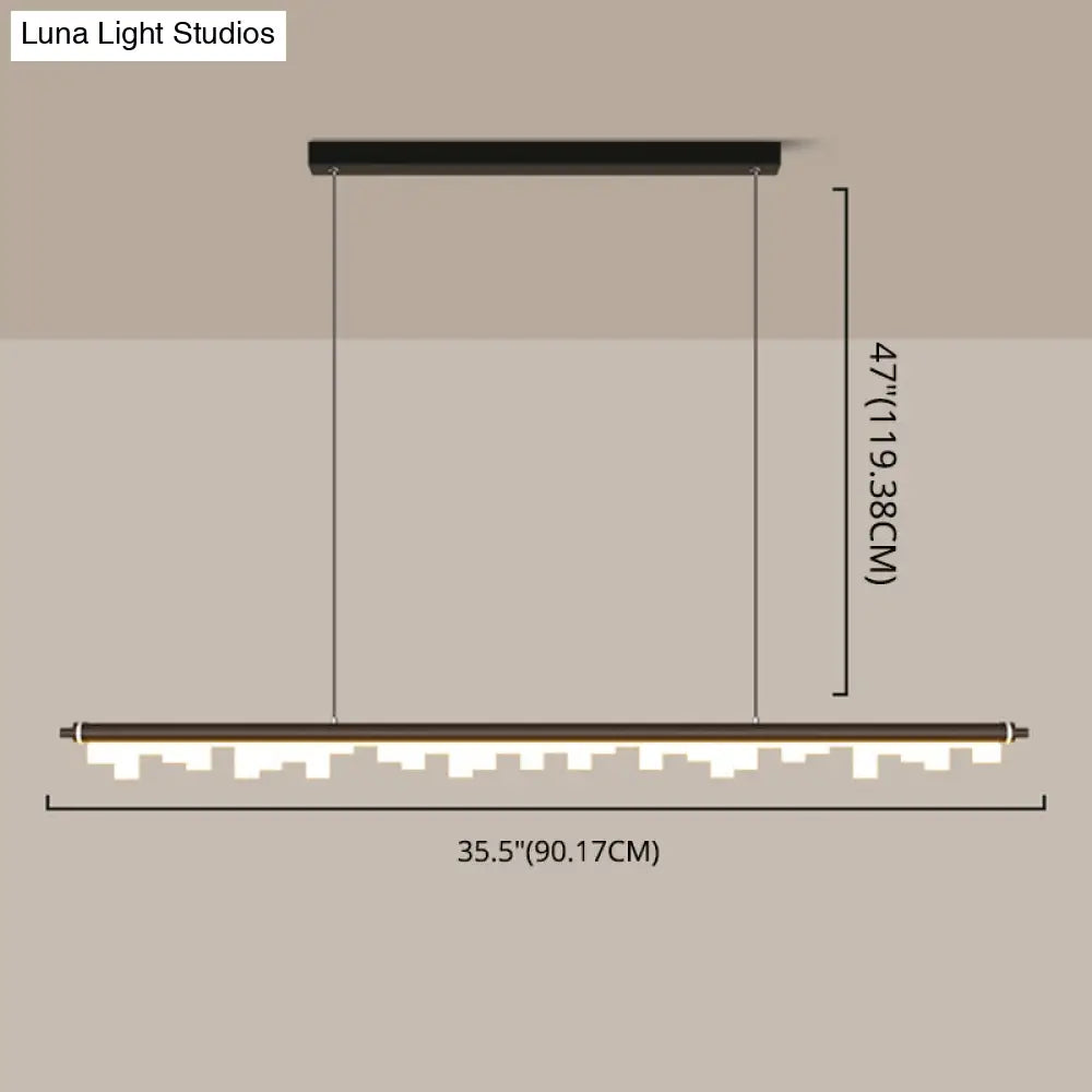 DecorBites™ Modern Matte Metal Island LED Ceiling Light with Simple Acrylic Shade