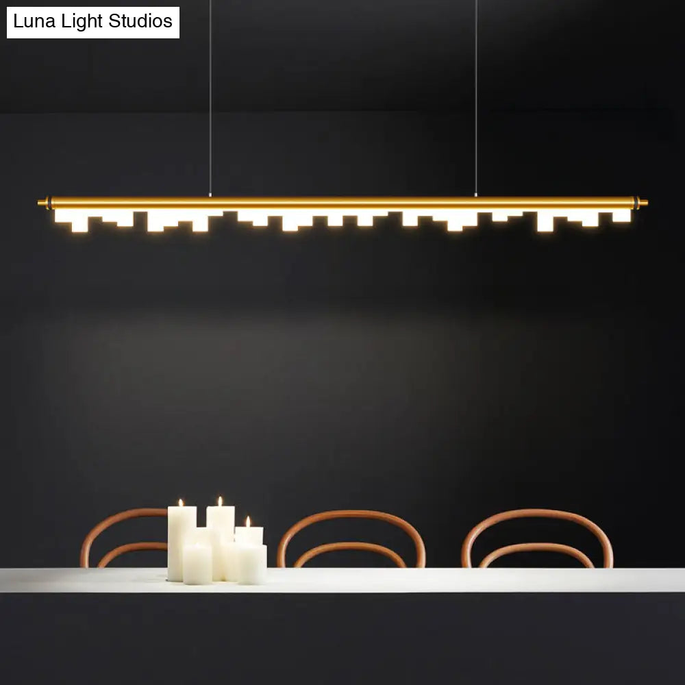 DecorBites™ Modern Matte Metal Island LED Ceiling Light with Simple Acrylic Shade