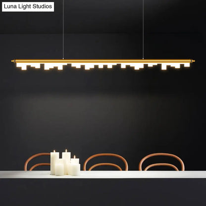 DecorBites™ Modern Matte Metal Island LED Ceiling Light with Simple Acrylic Shade