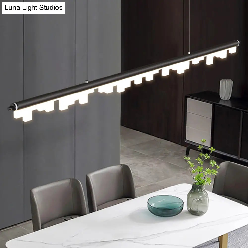 DecorBites™ Modern Matte Metal Island LED Ceiling Light with Simple Acrylic Shade