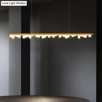 DecorBites™ Modern Matte Metal Island LED Ceiling Light with Simple Acrylic Shade