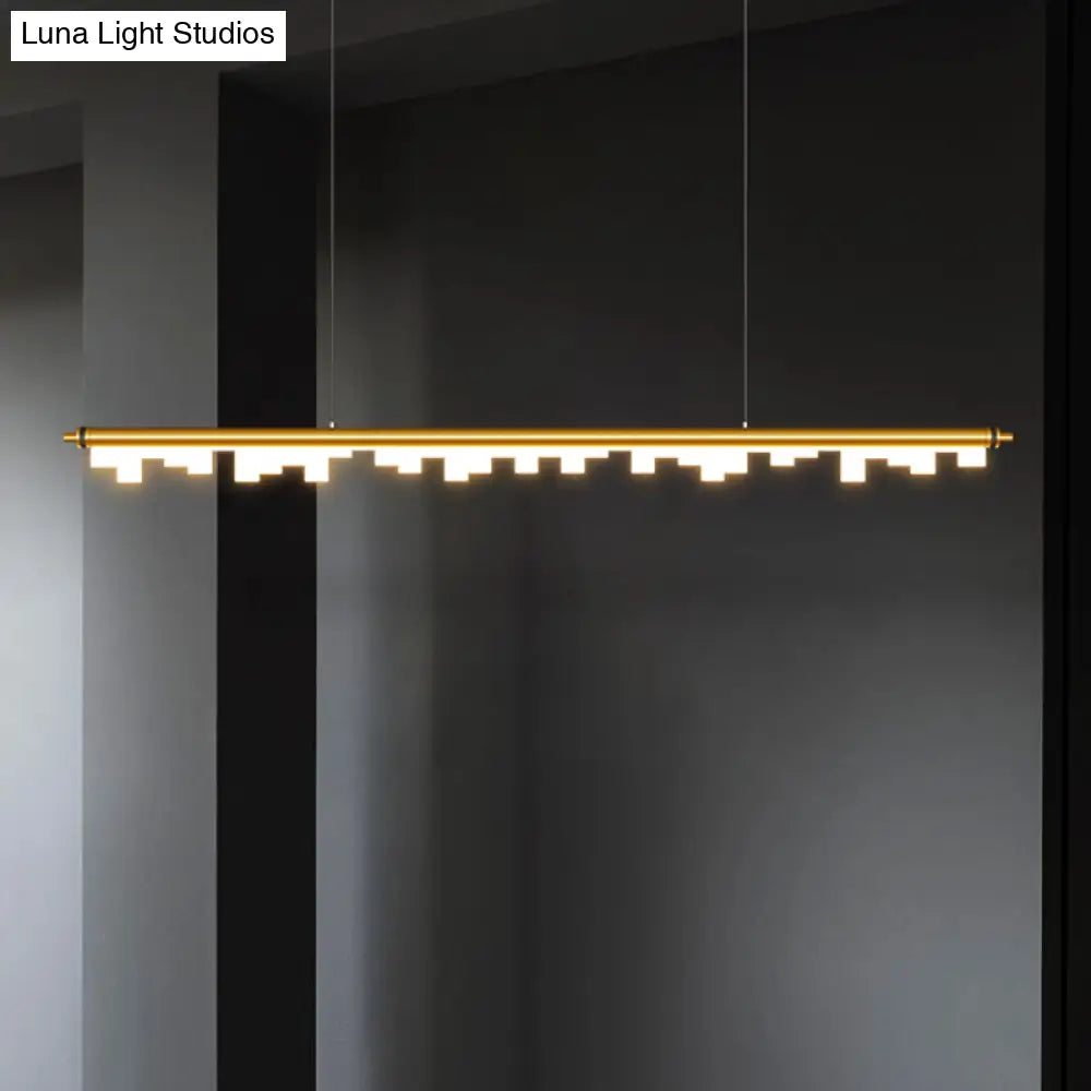 DecorBites™ Modern Matte Metal Island LED Ceiling Light with Simple Acrylic Shade
