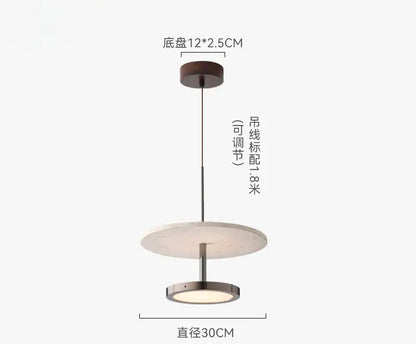 Modern matte white black stone pendant led chandelier dining room