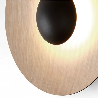 Modern matte white & brushed bronze ginger round wall lamp bedroom