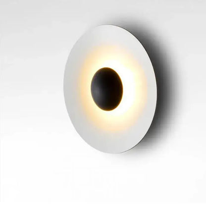 Modern matte white & brushed bronze ginger round wall lamp bedroom