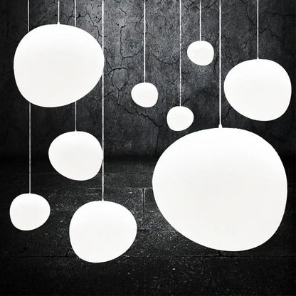 Modern matte white glass pendant light for dining room kitchen