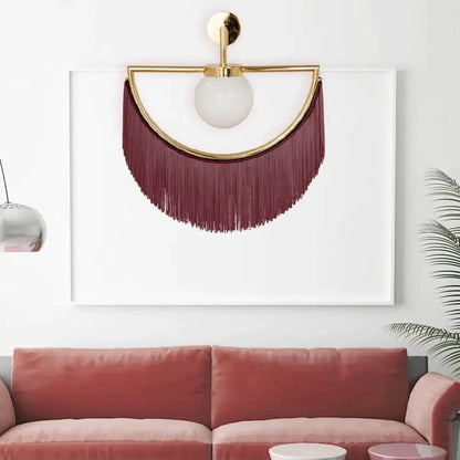 Modern matte white glass wall light – bedroom tassel sconce