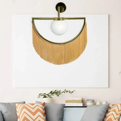 Modern matte white glass wall light – bedroom tassel sconce