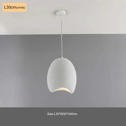 Modern matte white industrial wind chandelier bedroom pendant light