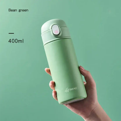 Modern matte white & mint green stainless steel thermos bottle kitchen