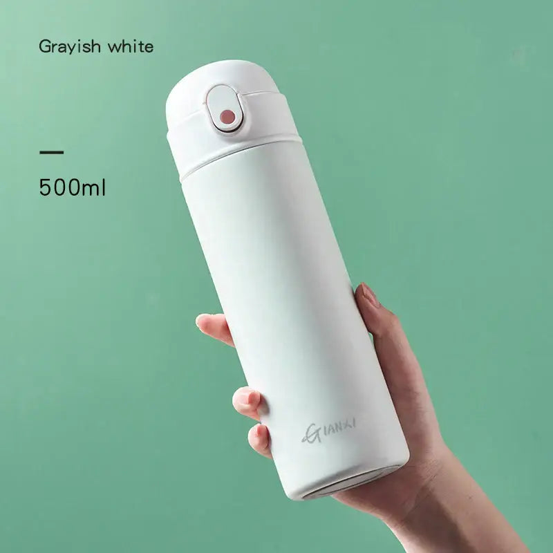 Modern matte white & mint green stainless steel thermos bottle kitchen