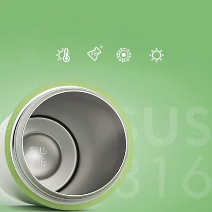 Modern matte white & mint green stainless steel thermos bottle kitchen