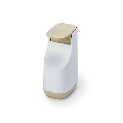 Modern matte white & teal soap pump dispenser kitchen space saving