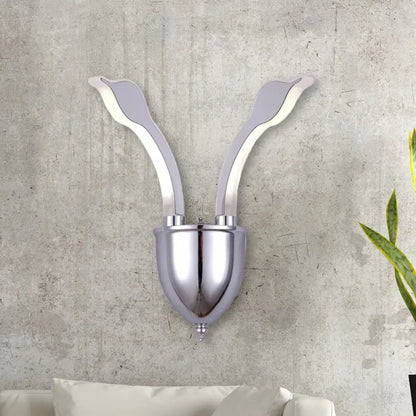 DecorBites™ Modern Metal 2-Light Chrome LED Wall Sconce with Acrylic Shade in Warm/White Light by Swan Head Wall Lighting