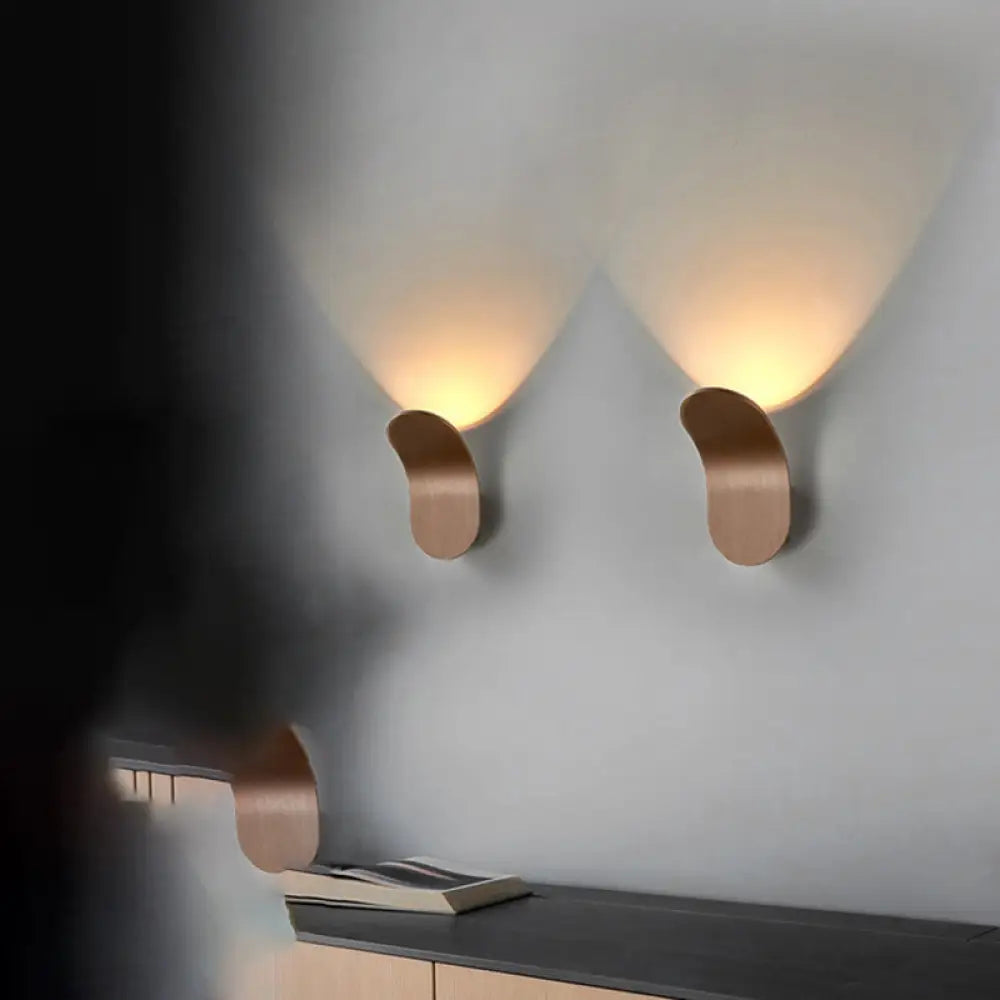 DecorBites™ Modern Metal Bracket LED Bedside Wall Mount Light in Elegant Black/Gold/Coffee Finish