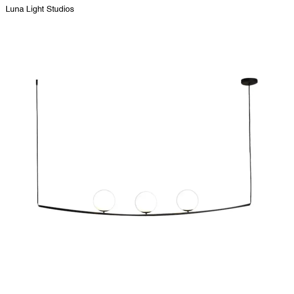 DecorBites™ Modern Metal Chandelier: 2/3-Light Bubble Island Light in Black/Gold - Simple and Stylish