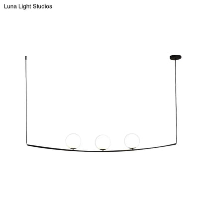 DecorBites™ Modern Metal Chandelier: 2/3-Light Bubble Island Light in Black/Gold - Simple and Stylish