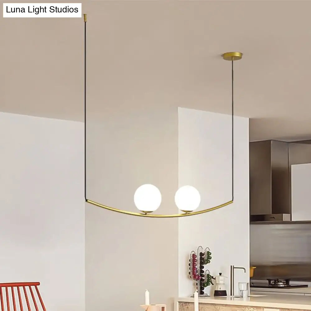 DecorBites™ Modern Metal Chandelier: 2/3-Light Bubble Island Light in Black/Gold - Simple and Stylish