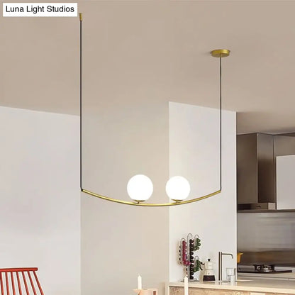 DecorBites™ Modern Metal Chandelier: 2/3-Light Bubble Island Light in Black/Gold - Simple and Stylish