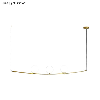 DecorBites™ Modern Metal Chandelier: 2/3-Light Bubble Island Light in Black/Gold - Simple and Stylish