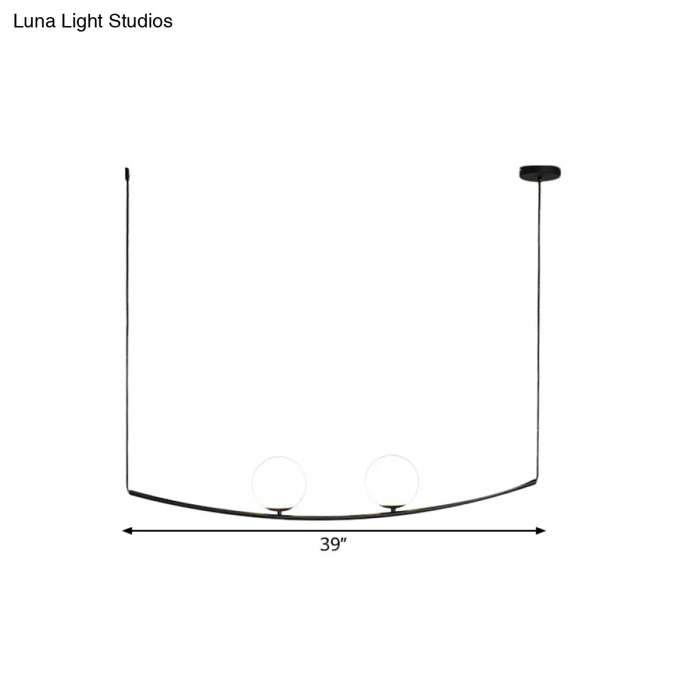 DecorBites™ Modern Metal Chandelier: 2/3-Light Bubble Island Light in Black/Gold - Simple and Stylish