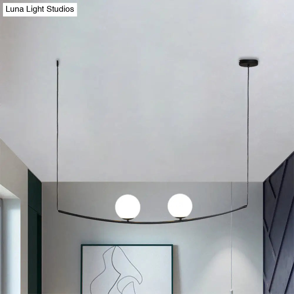 DecorBites™ Modern Metal Chandelier: 2/3-Light Bubble Island Light in Black/Gold - Simple and Stylish