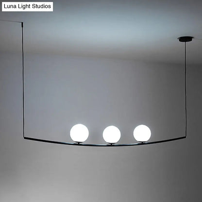 DecorBites™ Modern Metal Chandelier: 2/3-Light Bubble Island Light in Black/Gold - Simple and Stylish
