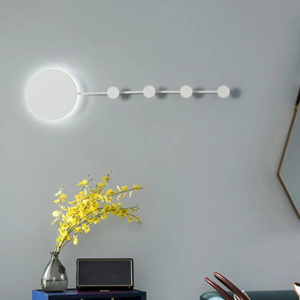 DecorBites™ Modern Metal Circle Wall Mount LED Sconce in Black/White with Warm/White Light